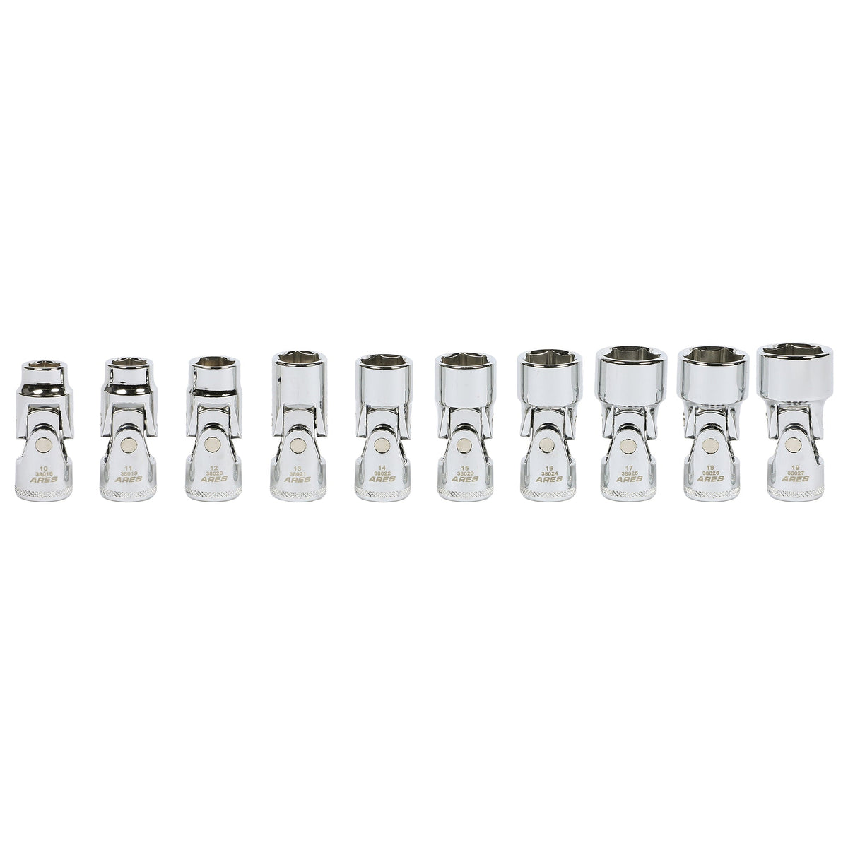 ARES 39015 - 10-Piece 3/8-Inch Drive Metric Universal Flex Socket Set