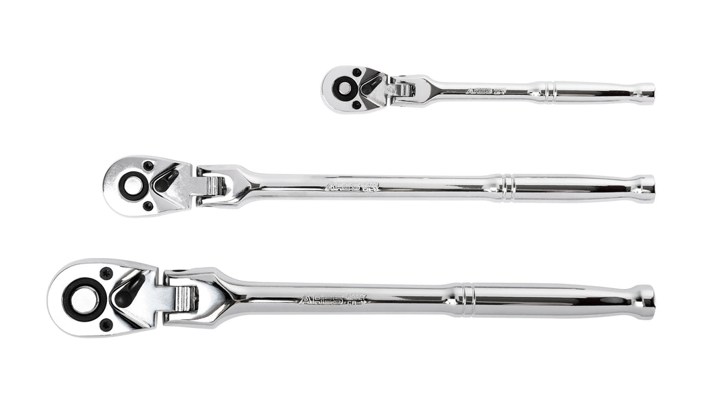 ARES 42028 - 3-Piece 72-Tooth Flex Head Ratchet Set