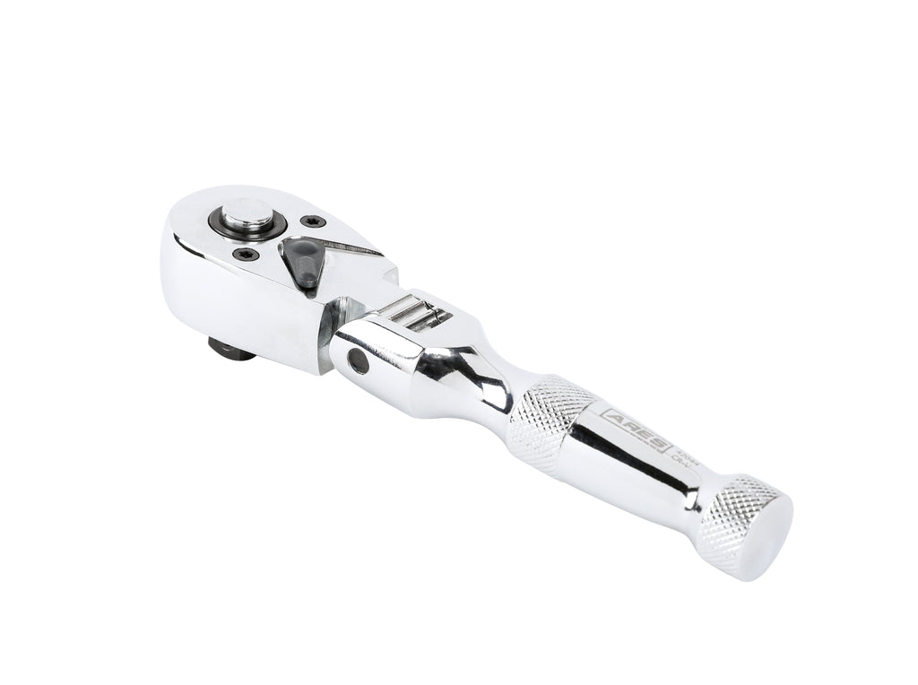 ARES 42044 - Flex Head Stubby Ratchet - 3/8-Inch Drive 72-Tooth
