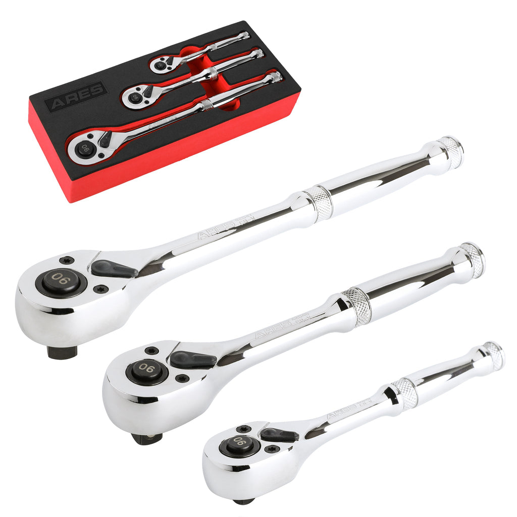 ARES 42048 - 3-piece 90 Tooth Ratchet Set