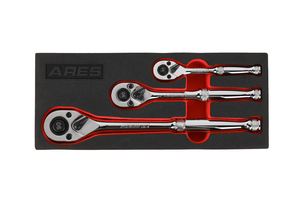 ARES 42048 - 3-piece 90 Tooth Ratchet Set