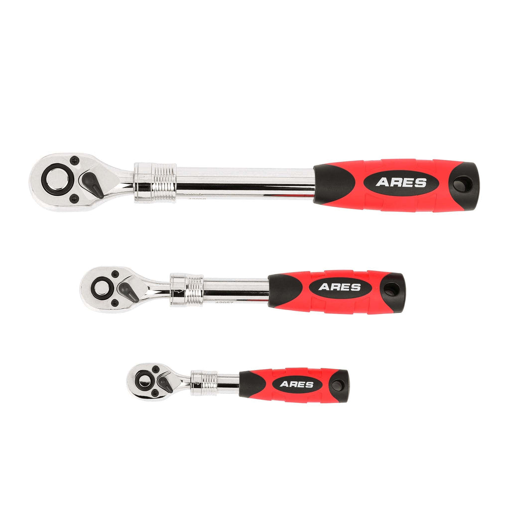 ARES 42055 - 3-Piece 72-Tooth Extendable Ratchet Set