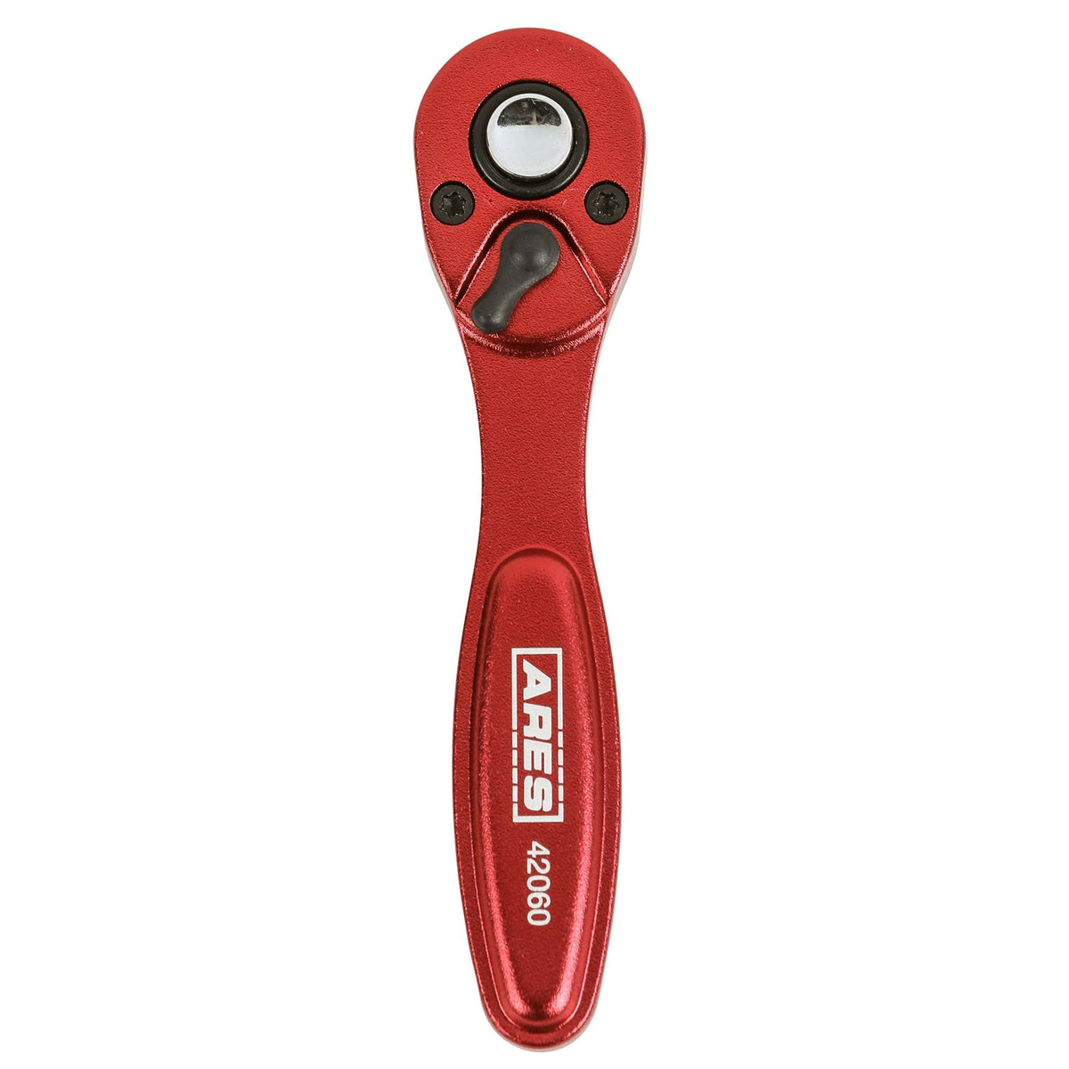 ARES 42060 - 1/4-Inch Drive 72-Tooth Anodized Aluminum Red Stubby Micro Ratchet