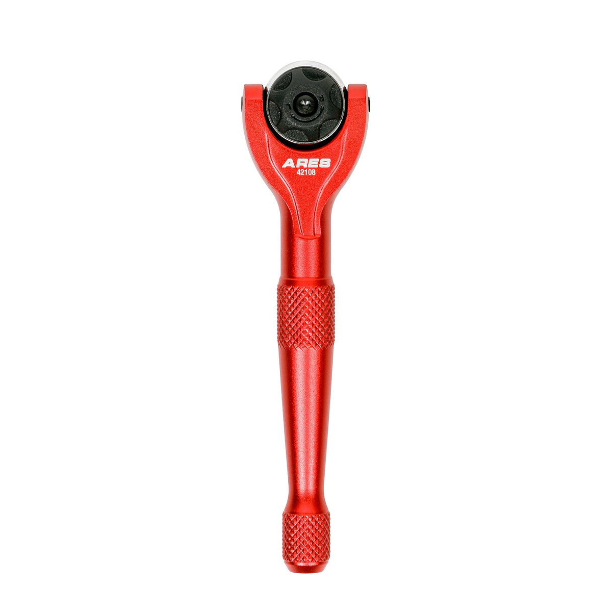 ARES 42108 - Red 1/4-Inch Drive 90-Tooth Mini Swivel Head Ratchet