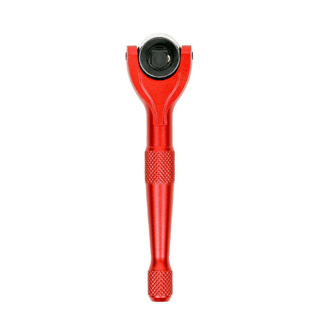 ARES 42108 - Red 1/4-Inch Drive 90-Tooth Mini Swivel Head Ratchet