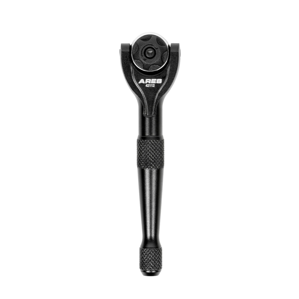 ARES 42112 - Black 1/4-Inch Drive 90-Tooth Mini Swivel Head Hex Bit Ratchet