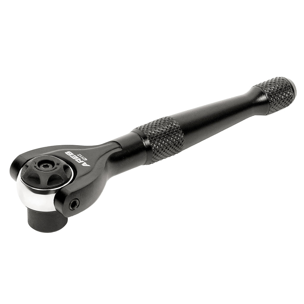 ARES 42112 - Black 1/4-Inch Drive 90-Tooth Mini Swivel Head Hex Bit Ratchet