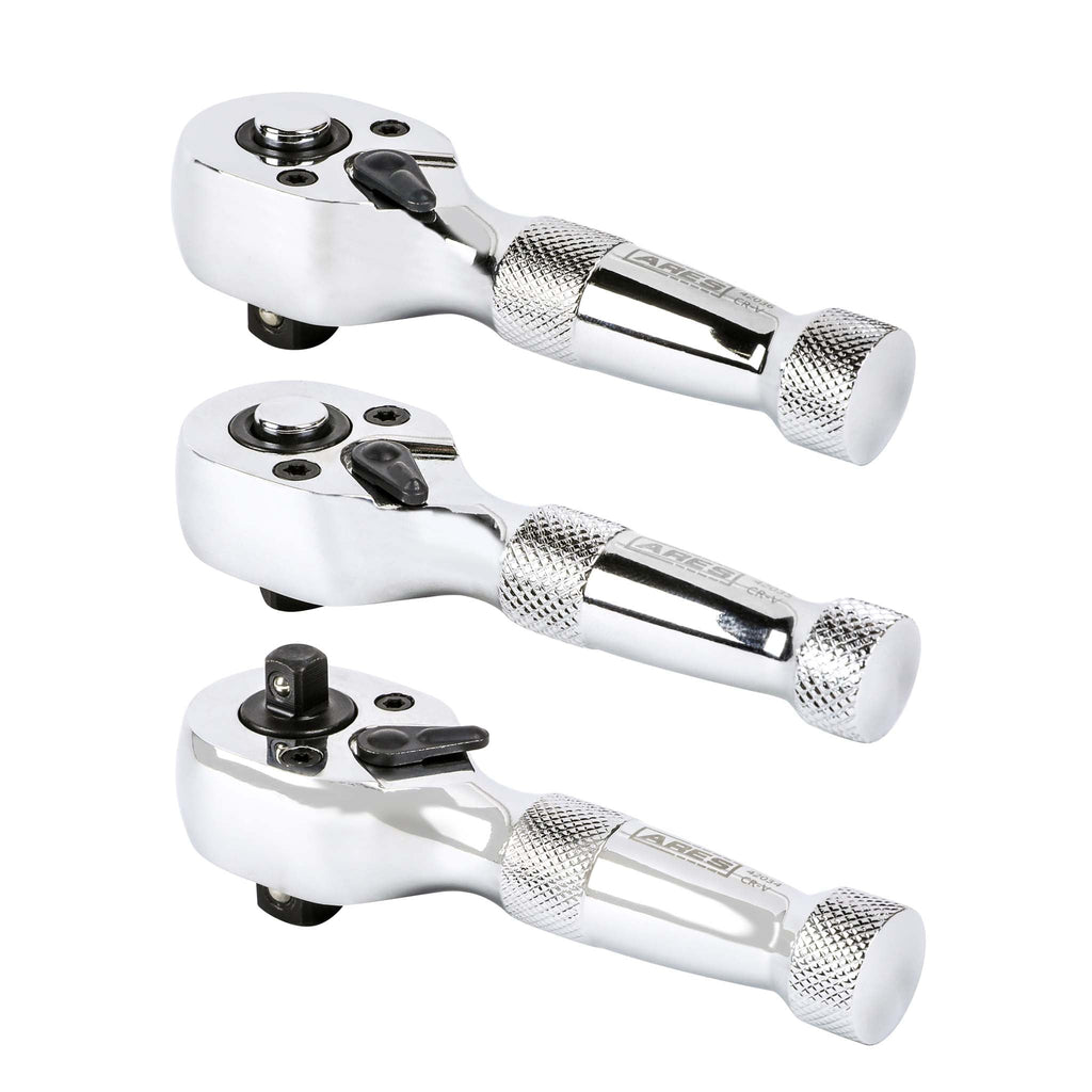 ARES 42142 - 3-Piece 72-Tooth Stubby Ratchet Set