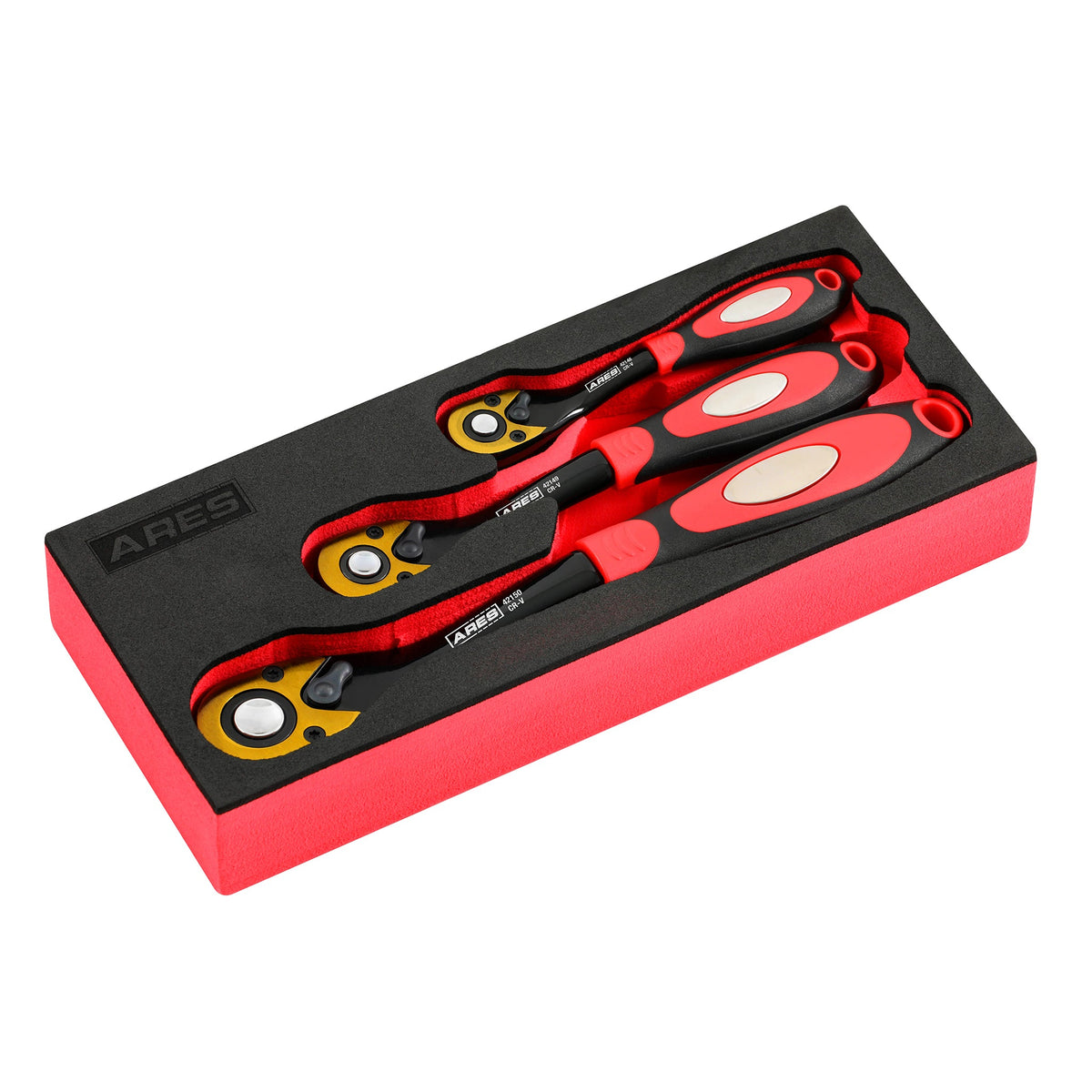 ARES 42147 - 3-Piece 72 Tooth Offset Ratchet Set