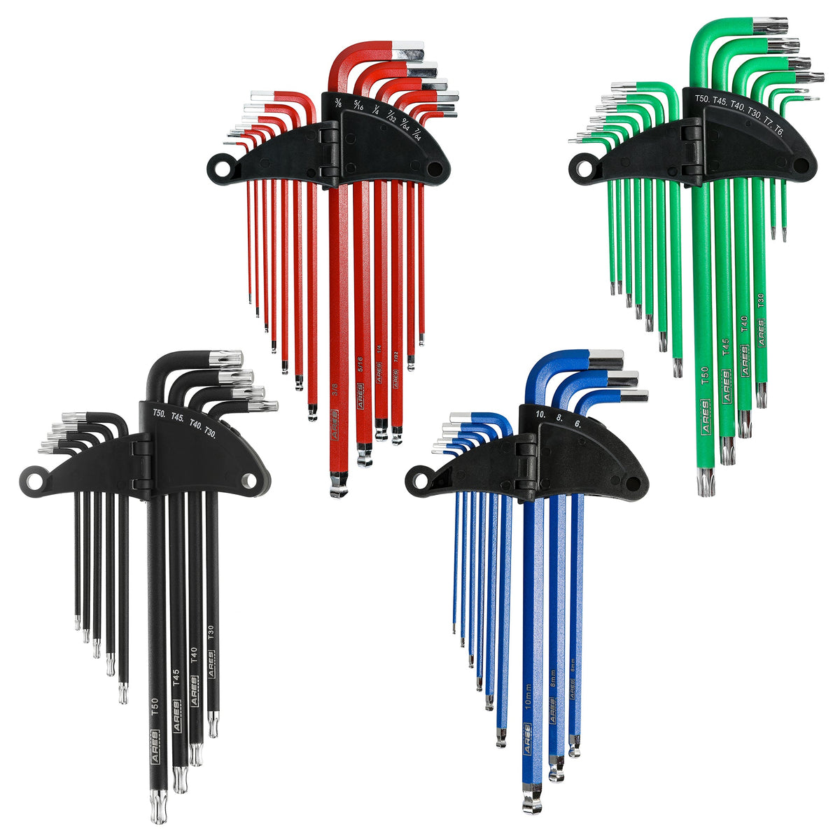 ARES 44036 - 44-Piece Long Arm Hex, Star and Torx Key Set