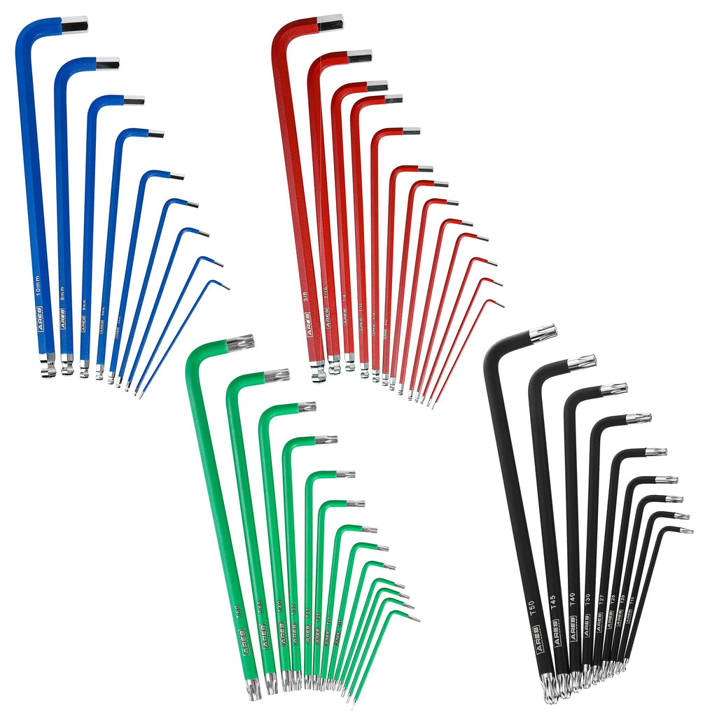ARES 44036 - 44-Piece Long Arm Hex, Star and Torx Key Set