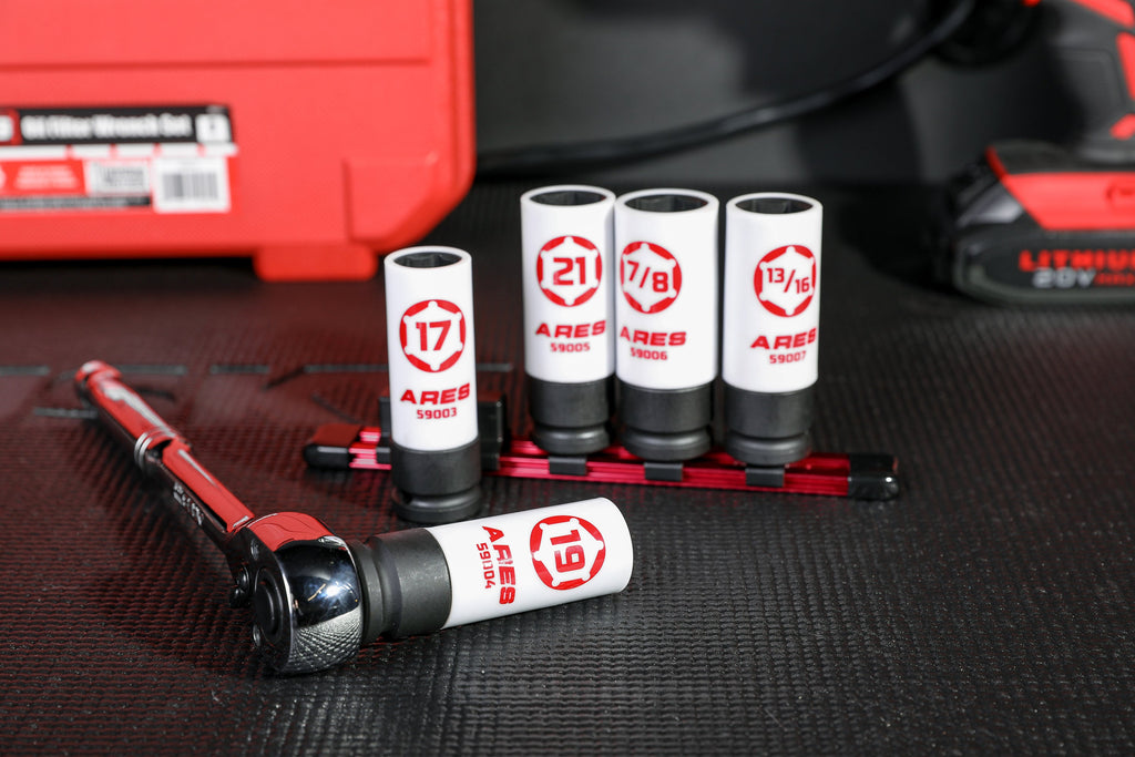 ARES 59000 - 5-Piece 1/2-inch Drive Non-Marring Impact Lug Nut Socket Set