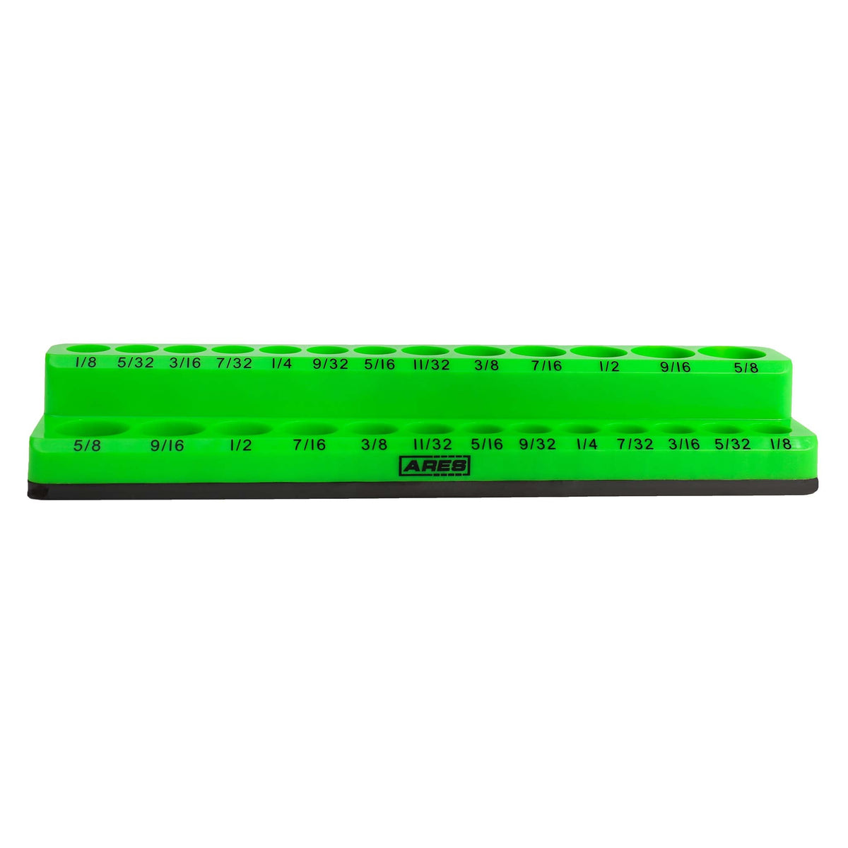 ARES 60005 - 26-Piece 1/4-Inch Green SAE Magnetic Socket Organizer