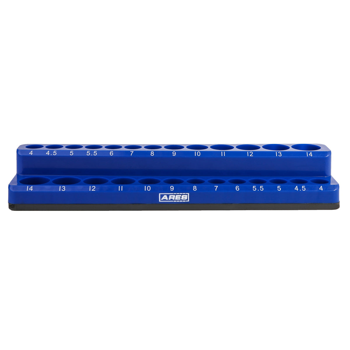 ARES 60006 - 26-Piece 1/4" Blue Metric Magnetic Socket Organizer