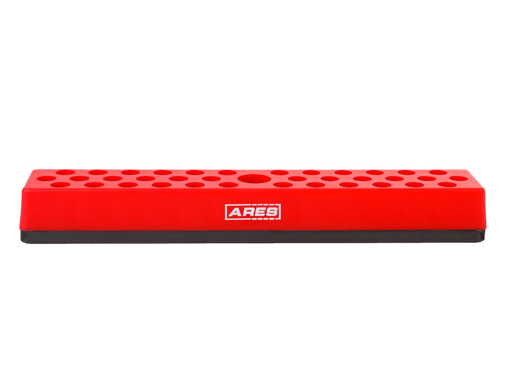 ARES 60011 - Red 37 Hole Hex Bit Organizer with Strong Magnetic Base