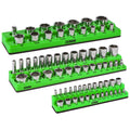 ARES 60037 - 3-Pack Green SAE Magnetic Socket Organizer Set