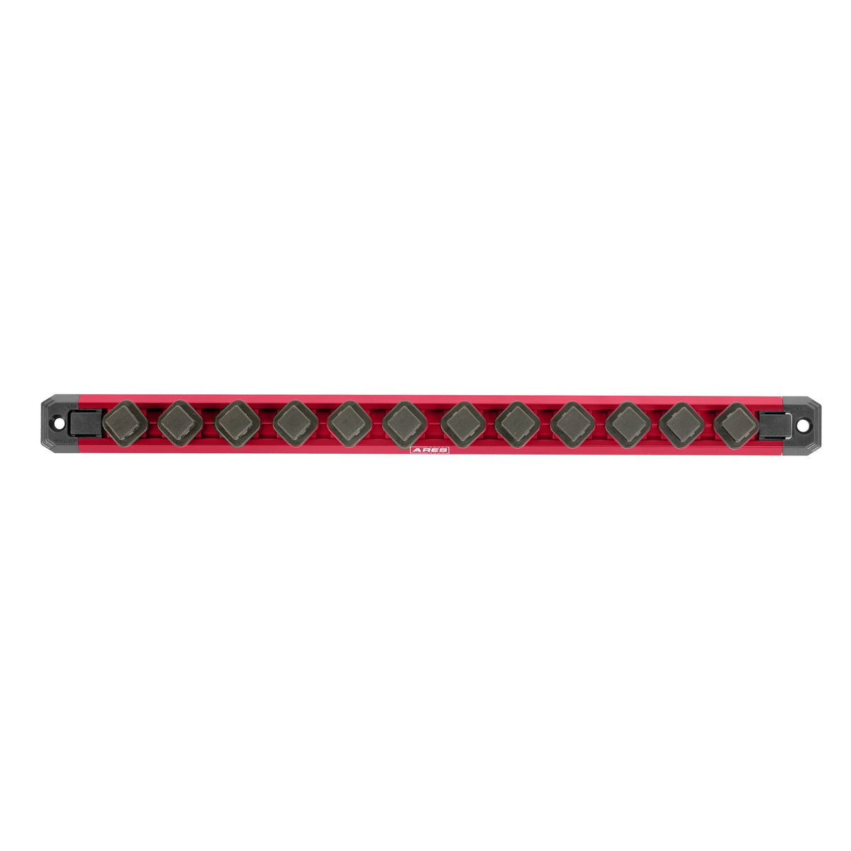 ARES 60170 - 1/2-Inch Drive 15.5-Inch Red Twist Lock Magnetic Socket Rail