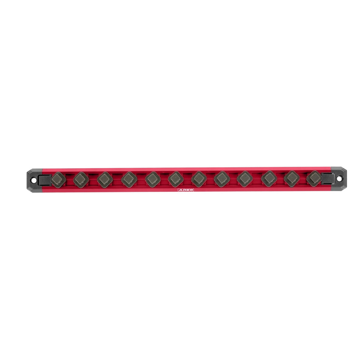 ARES 60171 - 3-Piece 15.5-Inch Red Twist Lock Magnetic Socket Rail Set