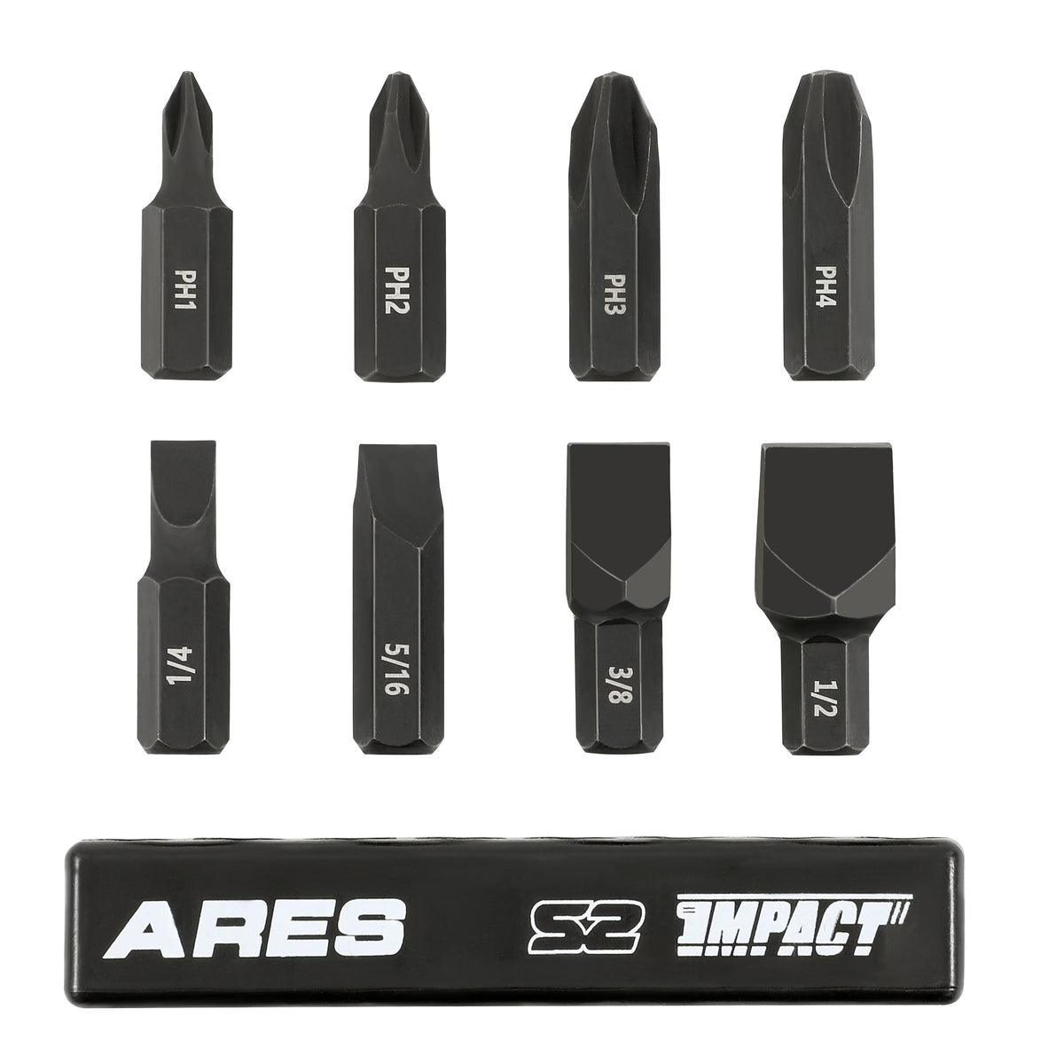 ARES 70013 - 8 pc. Impact Bit Set For Bit Driver