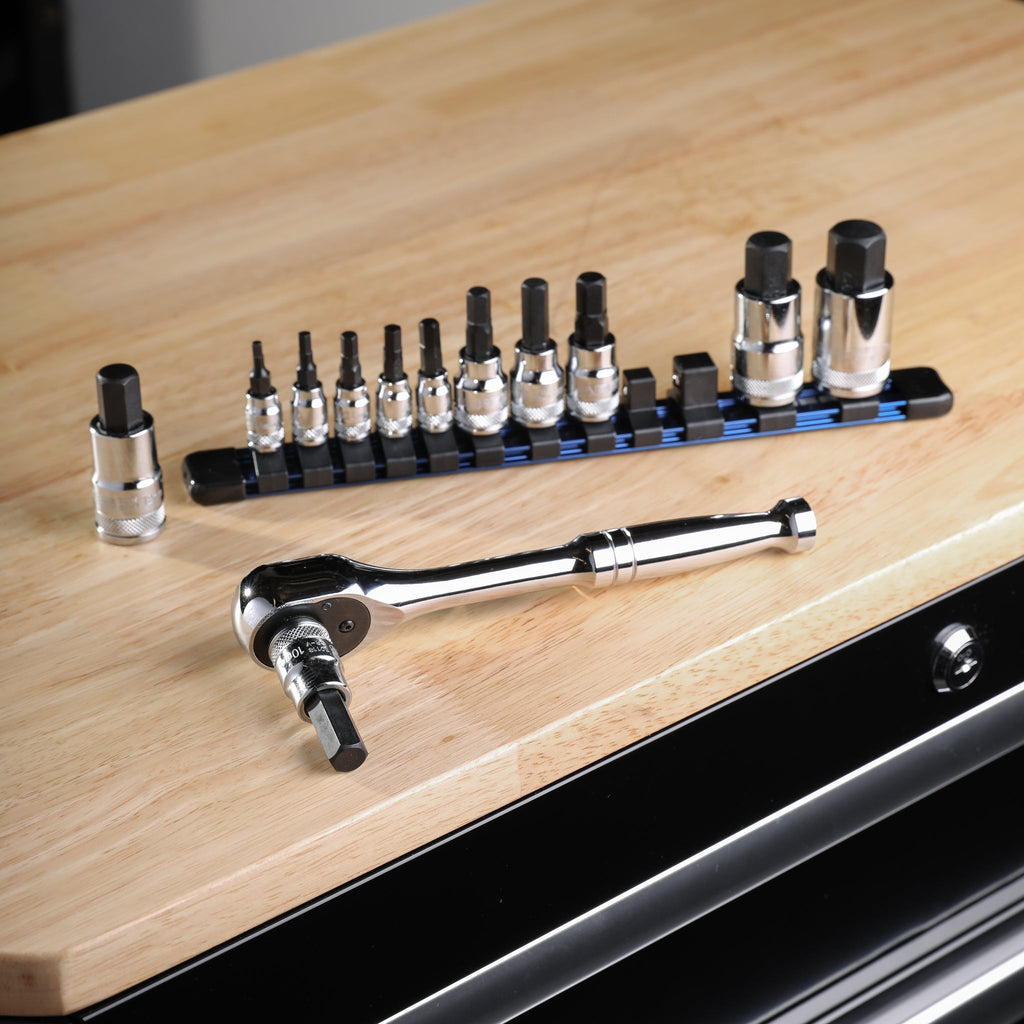 ARES 70108 - 12-Piece Metric Hex Bit Socket Set