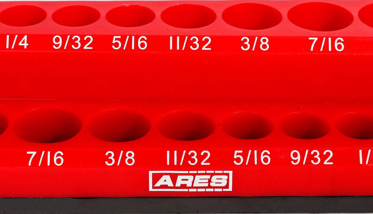 ARES 70232 - 26-Piece 1/4" Red SAE Magnetic Socket Holder