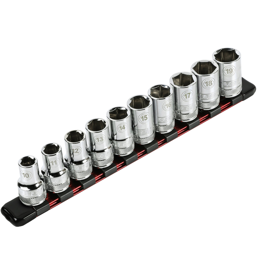 ARES 70342 - 1/2" Drive Red 9.84" Socket Rail