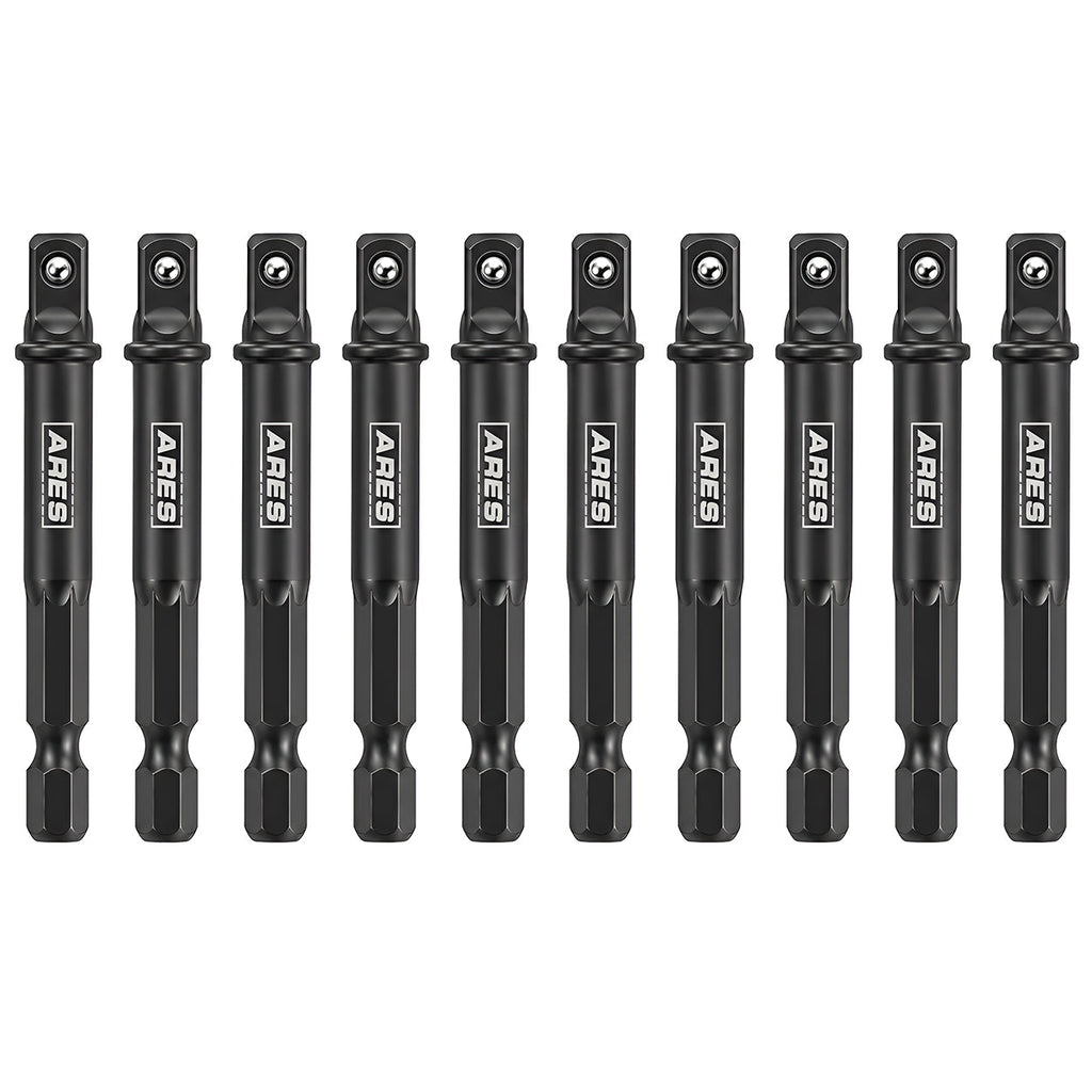 ARES 70384 - 10-Piece 1/4-Inch Drive 3-Inch Impact Grade Socket Adapter Set