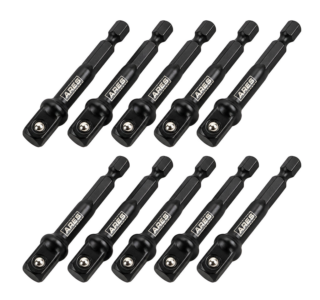 ARES 70387 - 10-Piece 3/8-Inch Drive 3-Inch Impact Grade Socket Adapter Set