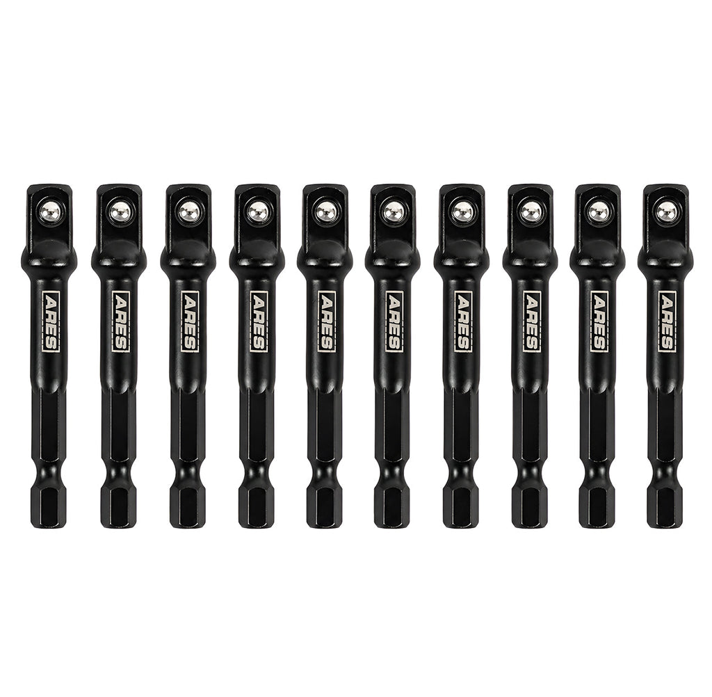 ARES 70387 - 10-Piece 3/8-Inch Drive 3-Inch Impact Grade Socket Adapter Set