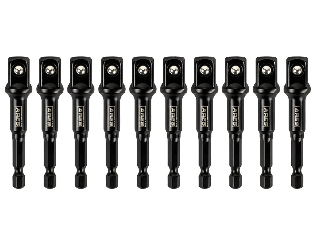 ARES 70390 - 10-Piece 1/2-Inch Drive 3-Inch Impact Grade Socket Adapter Set