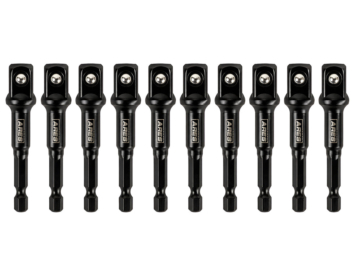 ARES 70390 - 10-Piece 1/2-Inch Drive 3-Inch Impact Grade Socket Adapter Set