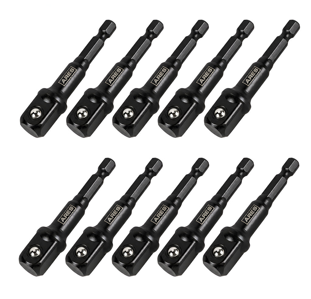 ARES 70390 - 10-Piece 1/2-Inch Drive 3-Inch Impact Grade Socket Adapter Set