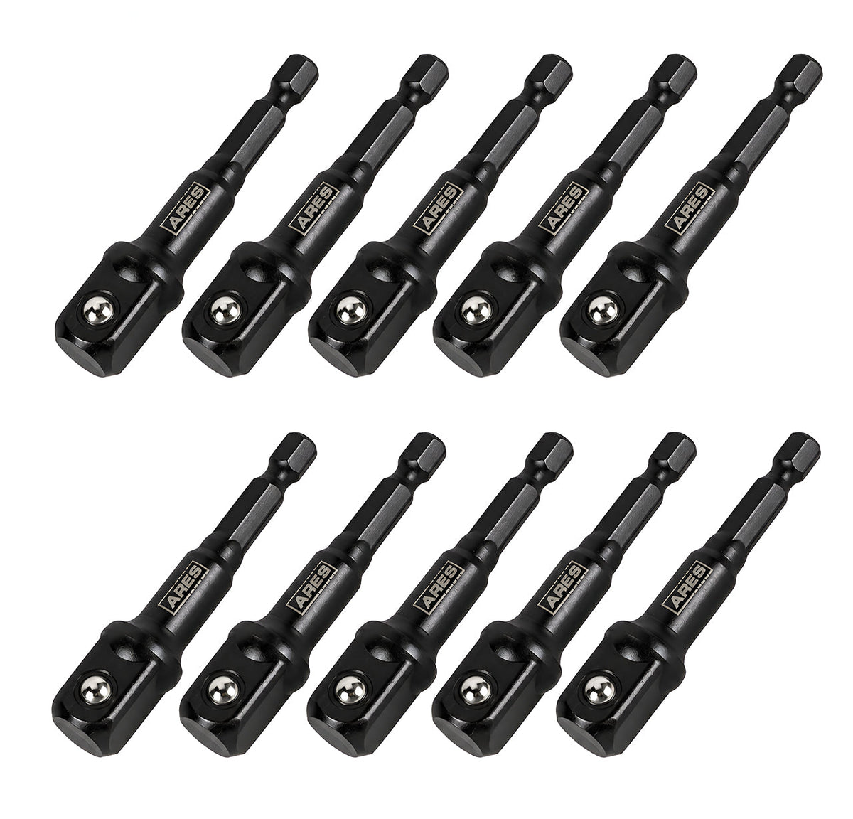 ARES 70390 - 10-Piece 1/2-Inch Drive 3-Inch Impact Grade Socket Adapter Set