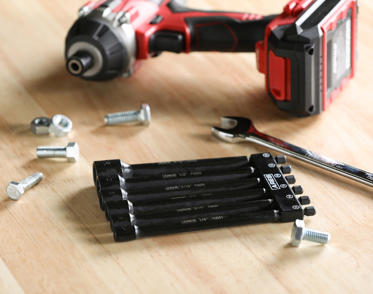 ARES 4221002 - 14-Piece SAE and Metric Magnetic Impact Nut Driver Bit Set